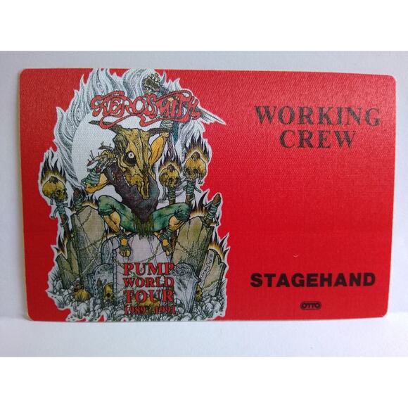 Aerosmith Backstage Pass 1989 - 1991 Pump Tour Hard Rock Demon Skulls Tombstone - Picture 1 of 2